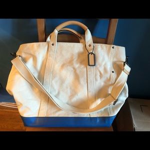 Coach large canvas and leather tote